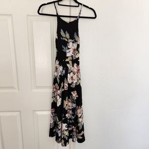 Soprano Black Floral Criss-cross Dress. SIZE Small